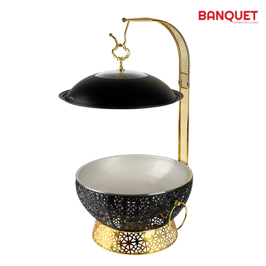 SQ Professional Banquet Chafing Dish with Lid Black Gold 8L 10877 A (Big Parcel Rate)