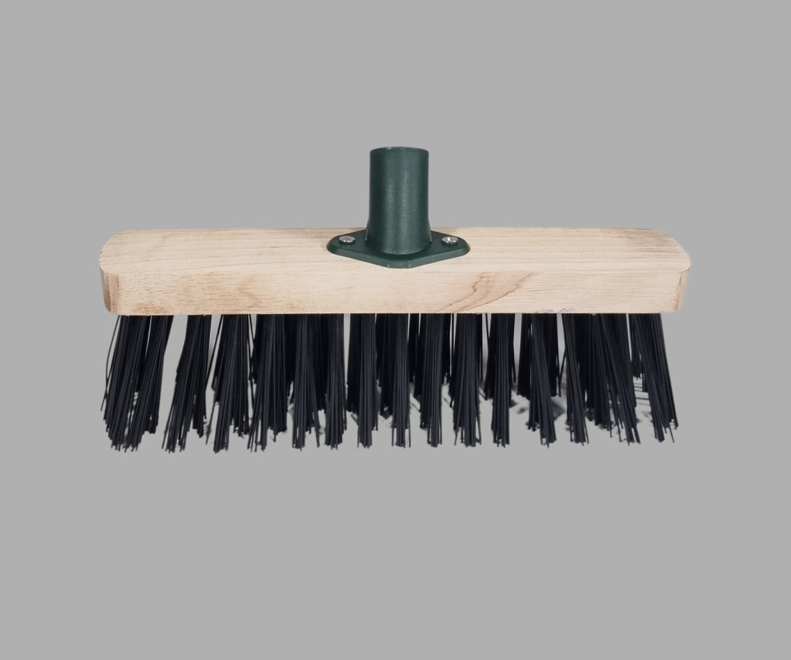 KP 12" PVC Synthetic Bristles Brush Broom Head Black 0790 / KPBLACK12S (Parcel Rate)