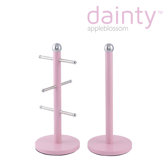 Dainty Kitchen Roll Holder & Mug Tree Apple Blossom Pink 2705 / 6737 A (Parcel Rate)