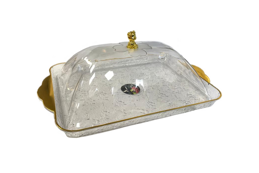 Clear Plastic Cake Pastry Display Food Storage Dome with Lid 38 x 28 x 11 cm 7439 (Parcel Rate)