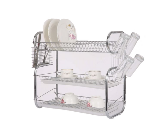 Dish Drainer Rack 3 Tier Assorted Colours BB3085 (Big Parcel Rate)