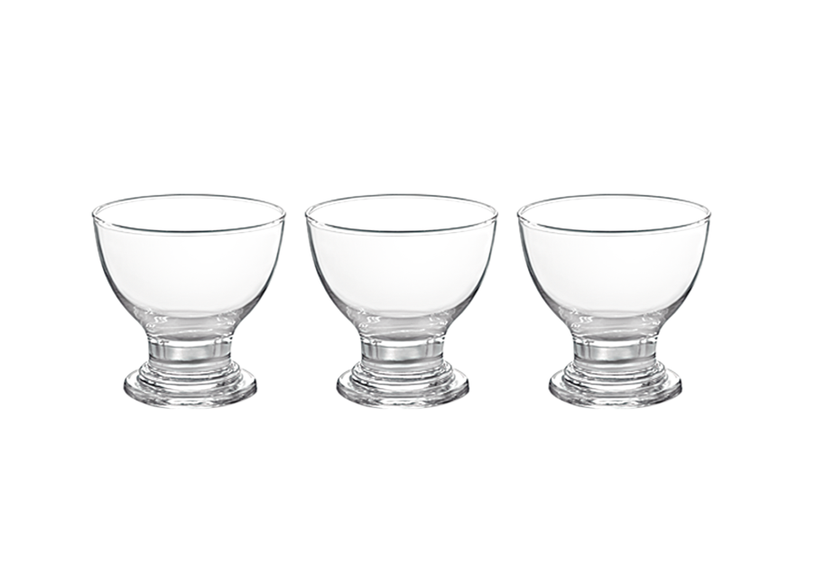 Nova Delight Glass Ice Cream Cups Pack of 3 G1065 (Parcel Plus Rate)