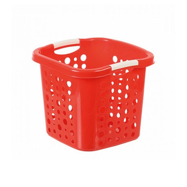 Plastic Square Laundry Basket 37 x 37 x 31 cm Assorted Colours MS008 (Parcel Rate)