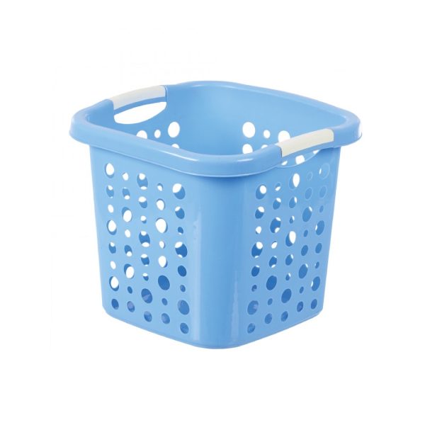 Plastic Square Laundry Basket 37 x 37 x 31 cm Assorted Colours MS008 (Parcel Rate)