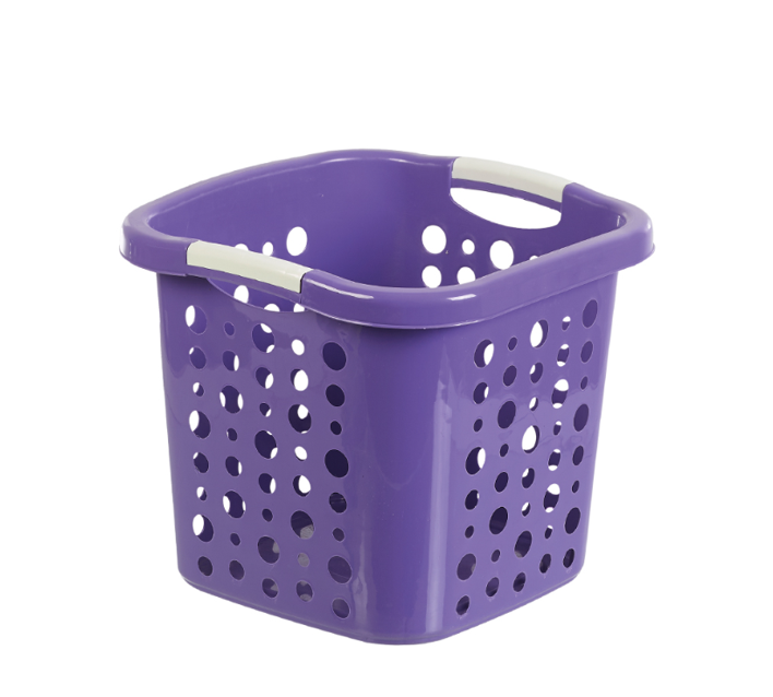 Plastic Square Laundry Basket 37 x 37 x 31 cm Assorted Colours MS008 (Parcel Rate)