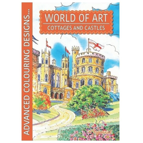 World of Art Adult Colouring Book Country Scenes, Castles & Cottages Assorted Designs P2581 (Large Letter Rate)