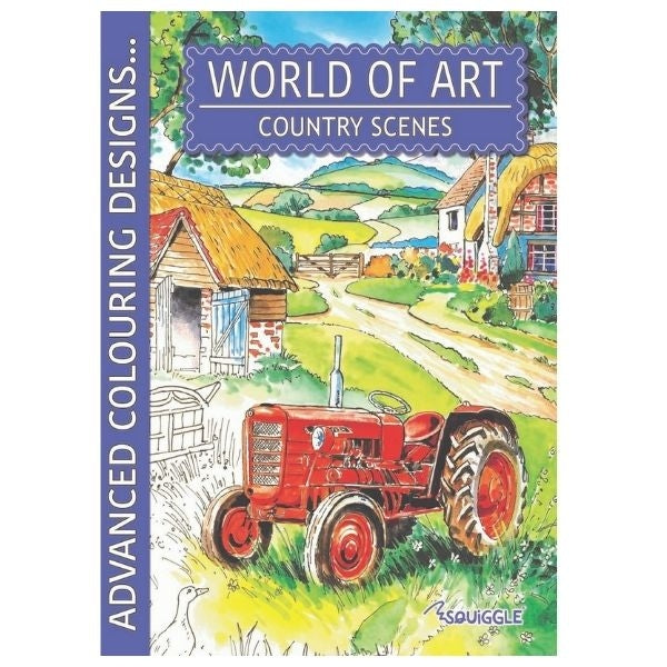 World of Art Adult Colouring Book Country Scenes, Castles & Cottages Assorted Designs P2581 (Large Letter Rate)