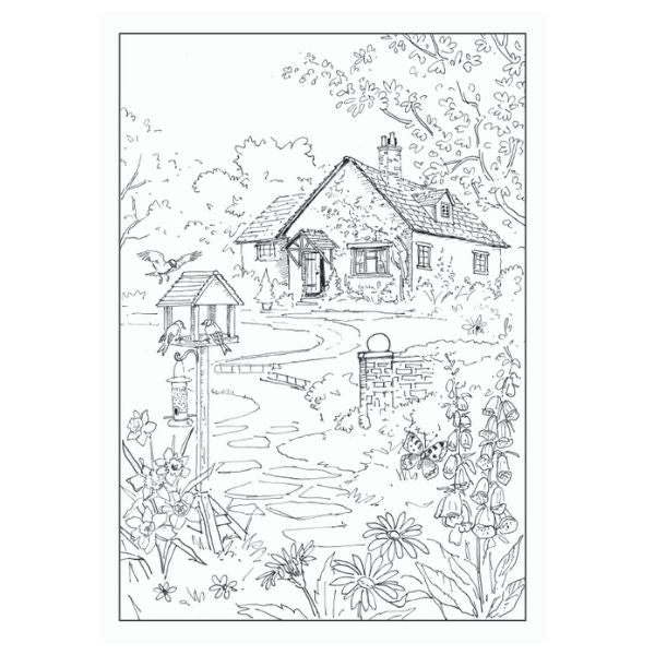 World of Art Adult Colouring Book Country Scenes, Castles & Cottages Assorted Designs P2581 (Large Letter Rate)
