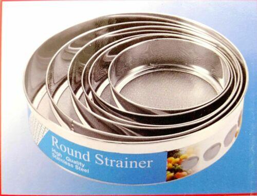 Stainless Steel Round Flour Sieve Strainer Set of 6 3192 (Parcel Rate)