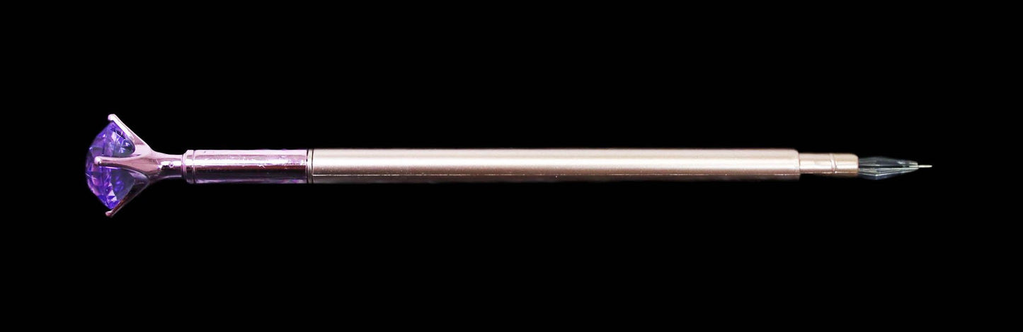 Black Ink Pen Diamond Top Metallic Style 18 cm Assorted Colours 6219 (Large Letter Rate)