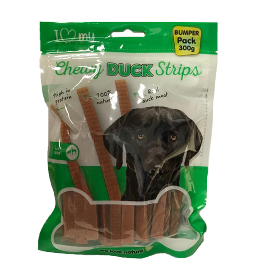 Pet Dog Chewy Duck Strips 300g Bumper Pack 76278 (Parcel Rate)