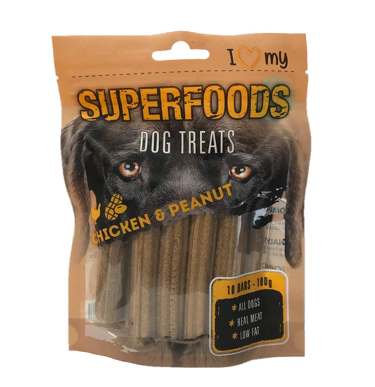 Pet Dog Treats Superfoods Chicken & Peanut 100g 77077 (Parcel Rate)