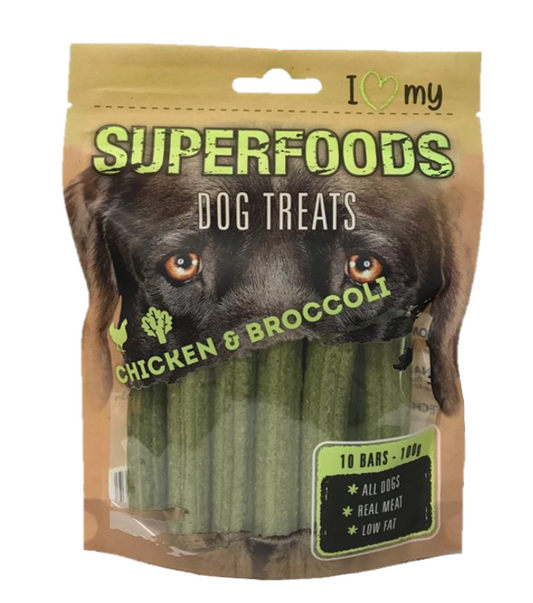 Pet Dog Treats Superfoods Chicken & Broccoli 100g 77084 (Parcel Rate)
