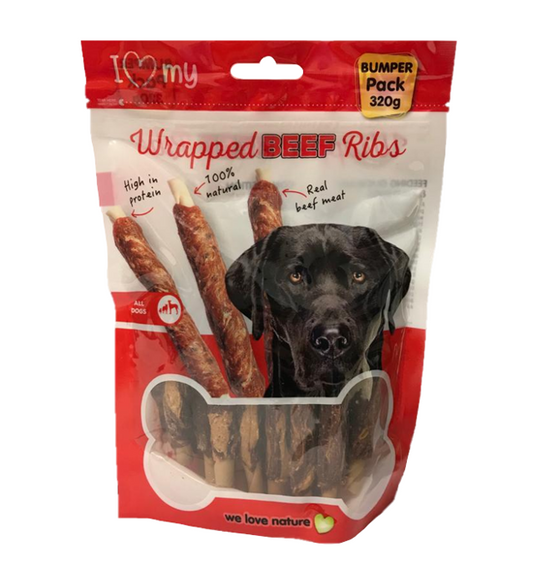 Pet Dog Treats Wrapped Beef Ribs 320g 77152 (Parcel Rate)