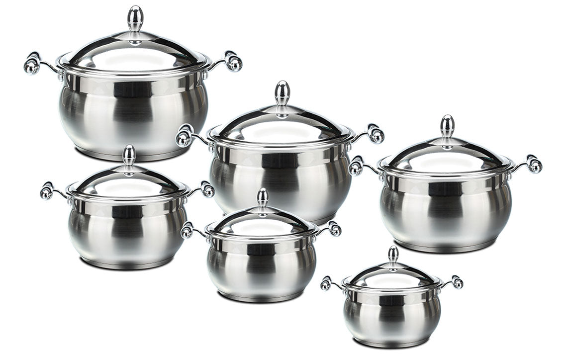 SQ Professional Lustro Stainless  Steel  Imperiale Casserole Set of 6 7991 (Big Parcel Rate)
