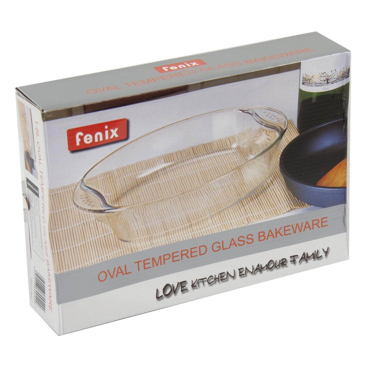 Durane Oval Tempered Glass Oven Casserole Baking Dish 1.8L / 30 x 21 x 6.5cm 8966 (Parcel Plus Rate)