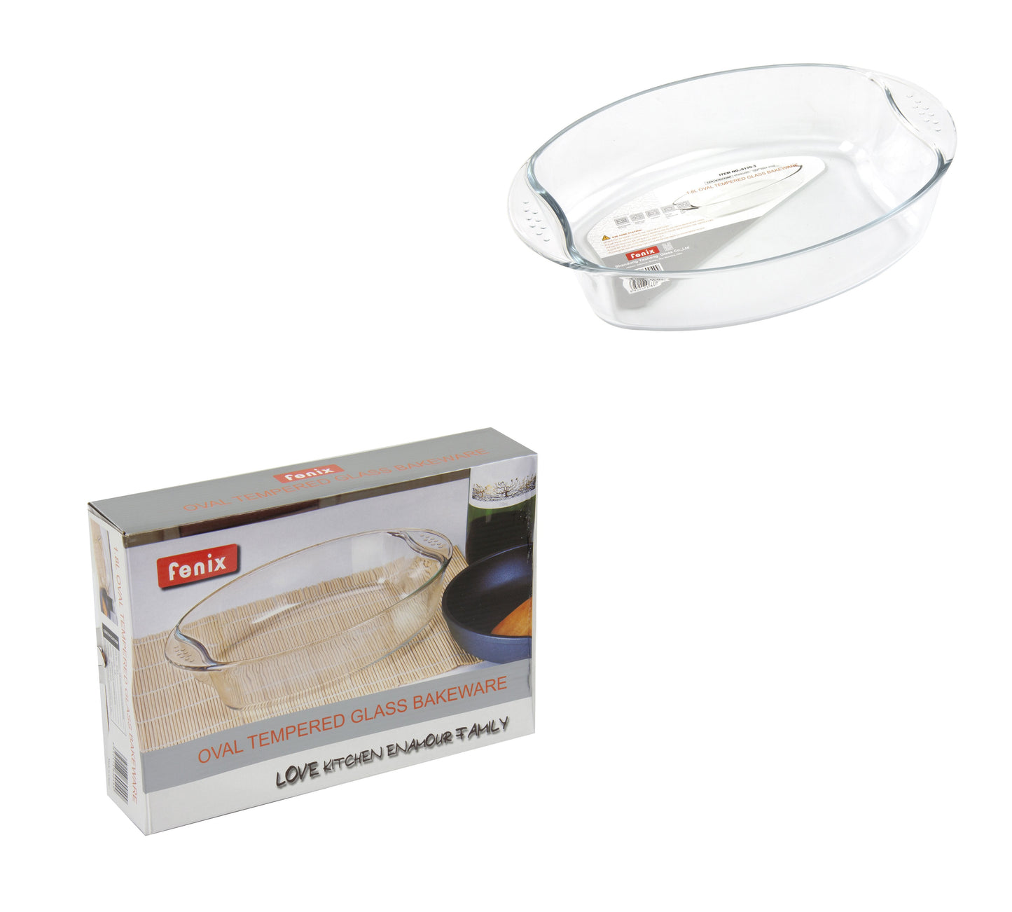 Durane Oval Tempered Glass Oven Casserole Baking Dish 1.8L / 30 x 21 x 6.5cm 8966 (Parcel Plus Rate)