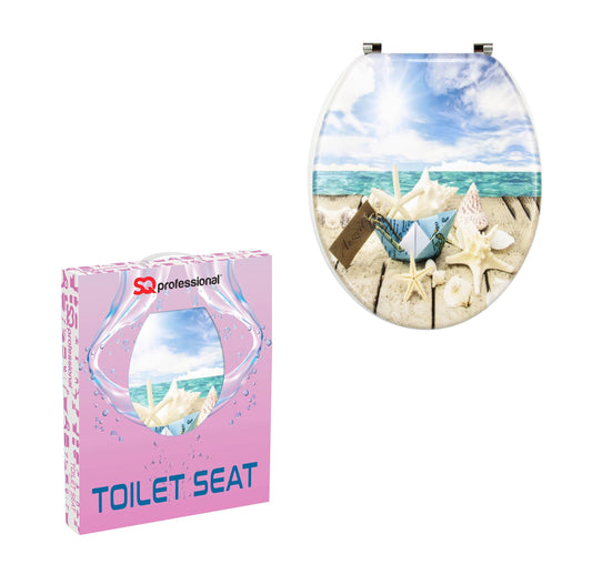SQ Professional Bathroom Toilet Seat Aquatic Paper Boat W 36cm x L 43cm x H 5.5cm 9446 A (Parcel Rate)