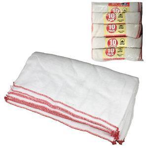 Super Absorbent Premium Quality 100% Cotton Dish Cloth Pack of 10 LL5001 A  (Parcel Rate)