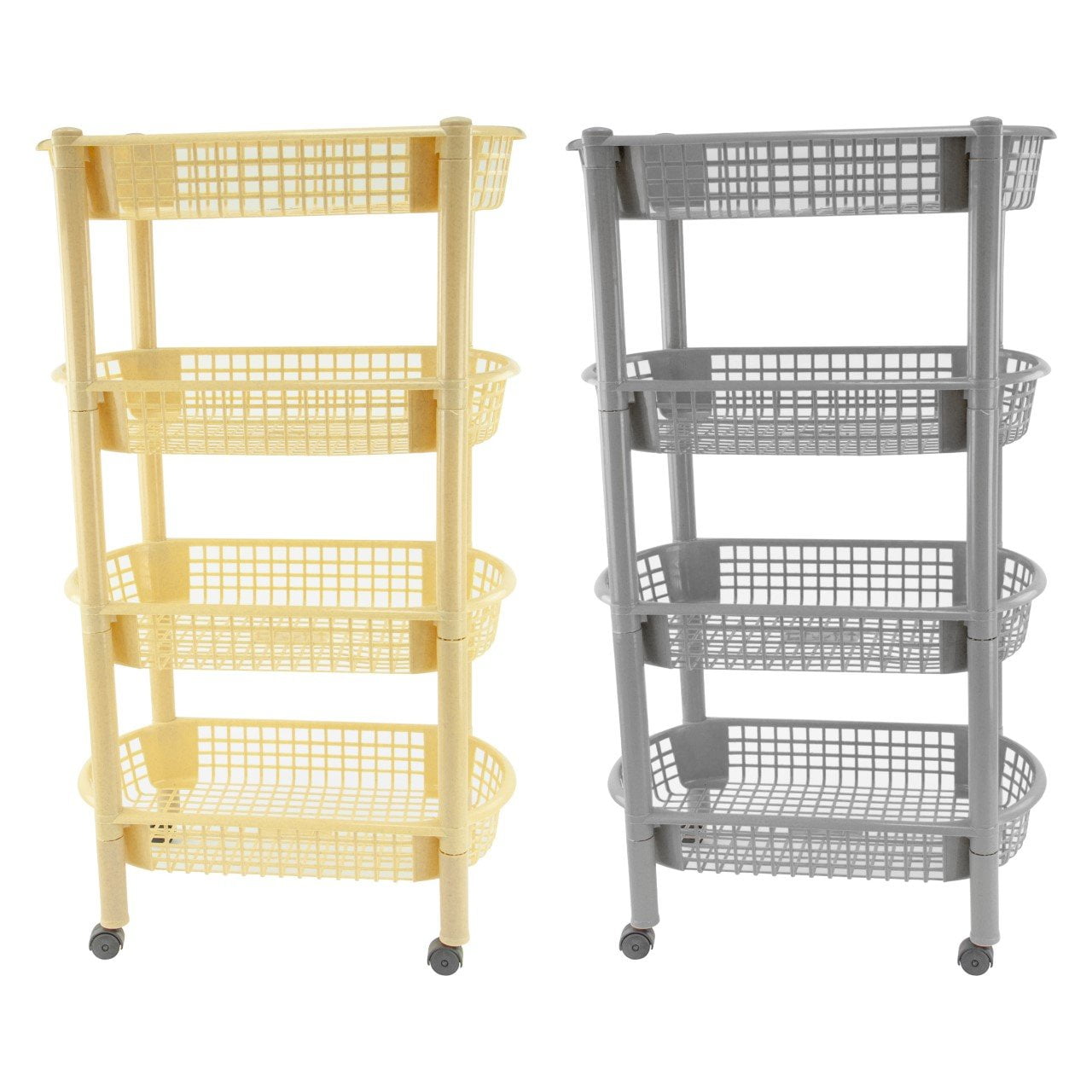 Plastic Kitchen Trolley Oval 4 Tier Fruit Veg 2775-4R/9159 (Parcel Rate)