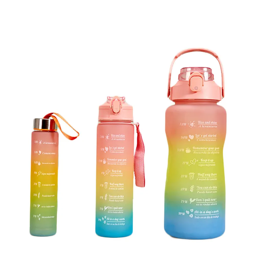 Plastic Water Drinking Bottle Set of 3 Assorted Colours 7359 A (Parcel Rate)