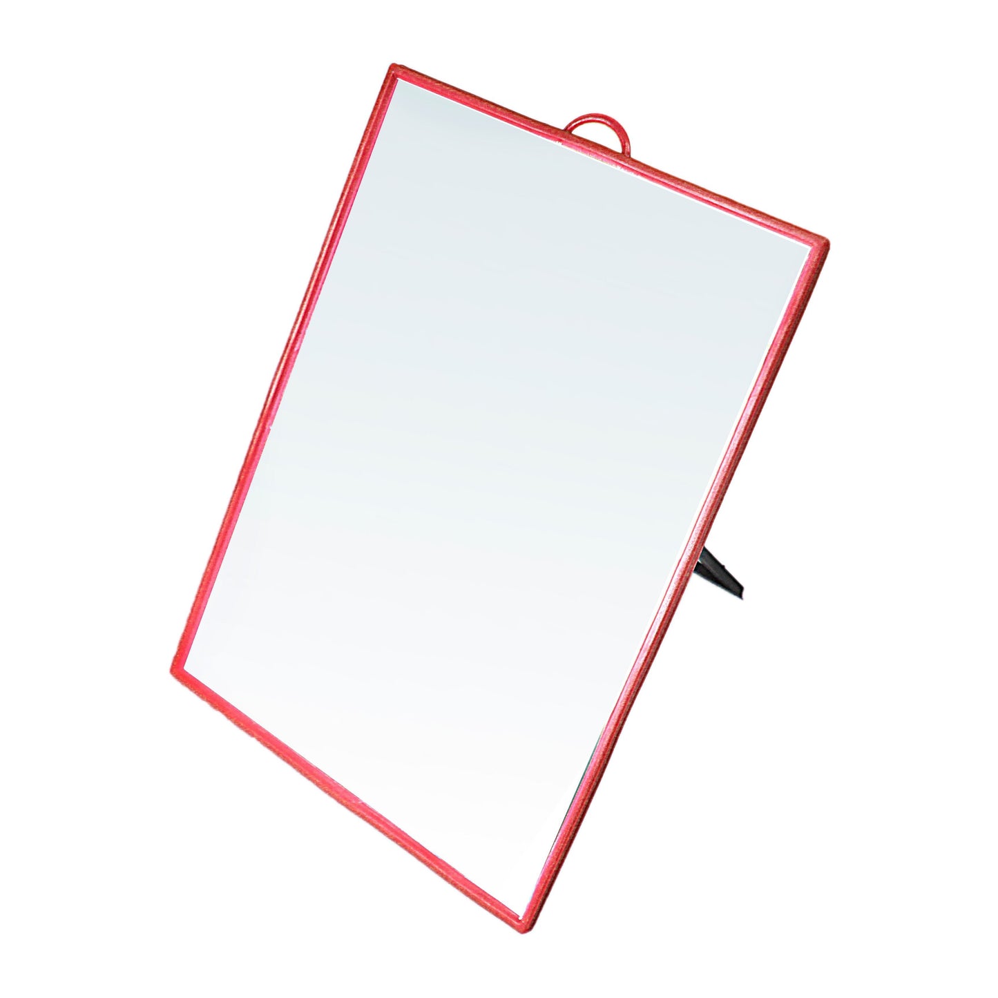 Desk Table Plastic Coloured Border Square Shaped Mirror 18cm x 24cm 0178 (Large Letter Rate)