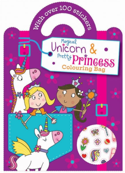 Childrens Fun Activity Colouring Bag With Over 100 Stickers 2 Designs P2595 A (Parcel Rate)