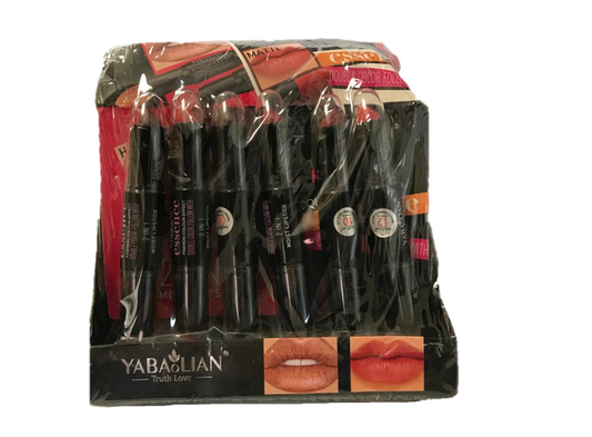 Yabaolian 2 in 1 Lipstick Box of 24 Y2602 (Parcel Rate)