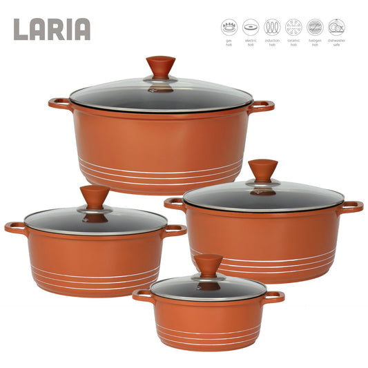 Laria Non Stick Die Cast Stockpot Pan Set 4pcs Copper 10879 A  (Big Parcel Rate)