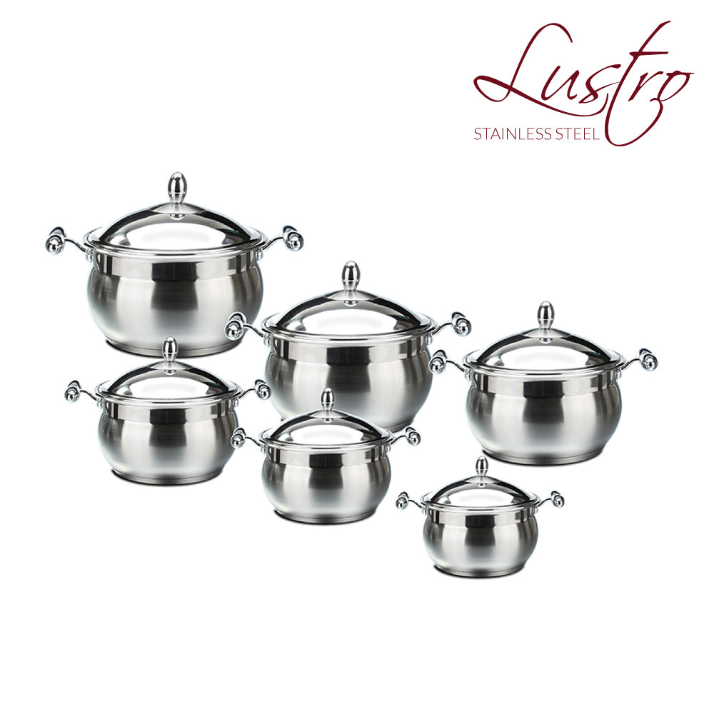SQ Professional Lustro Stainless  Steel  Imperiale Casserole Set of 6 7991 (Big Parcel Rate)