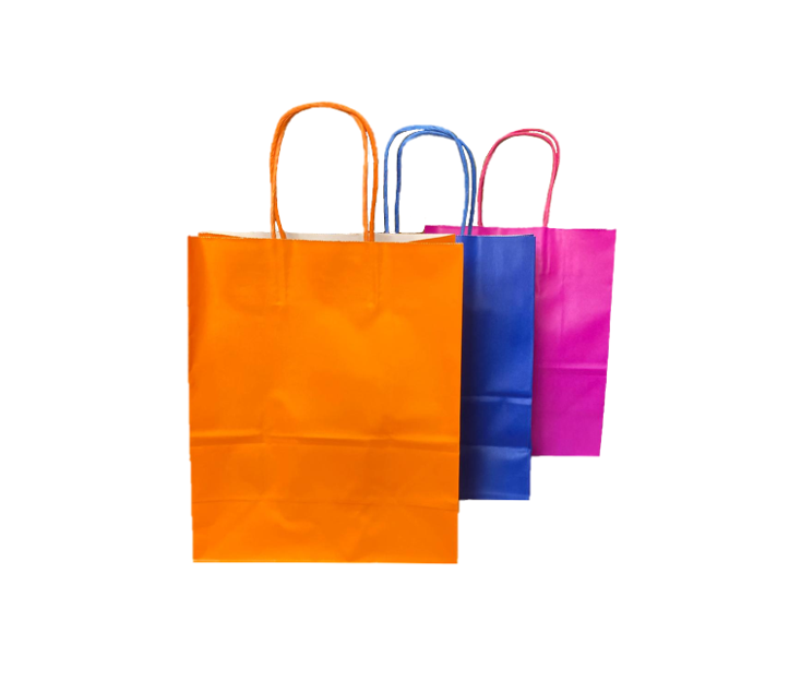 Solid Colour Paper Gift Bag Large 26 x 12 x 33cm Assorted Colours 7999 (Parcel Rate)