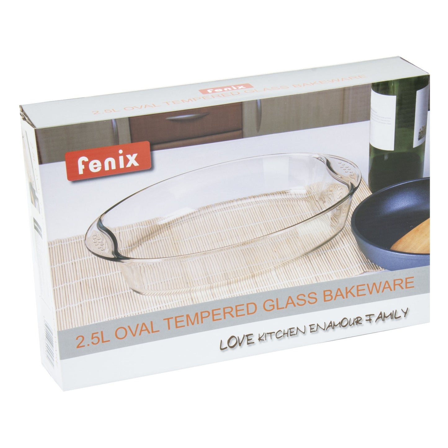 Durane Oval Tempered Glass Oven Casserole Baking Dish 2.5L / 34.5 x 24 x 6.5cm (Parcel Plus Rate)