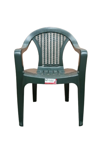 Mega Dark Green Garden Outdoor Chair Plastic 56 x 42 x 78 cm CT010G (Big Parcel Rate)