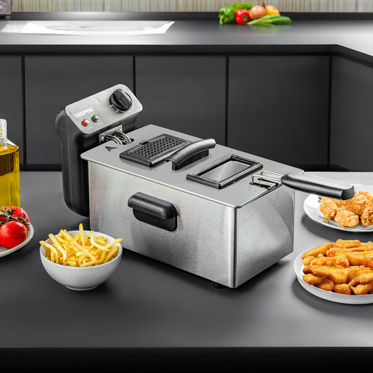Stainless Steel Deep Fat Oil Chips Fryer with Viewing Window 3L GDF36011UK (Big Parcel Rate)