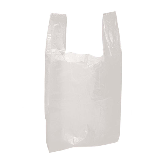100 Piece Premium Mega Jumbo White Plastic Carrier Shopping Bags 775 x 425 x 60 mm WP13S (Parcel Rate)