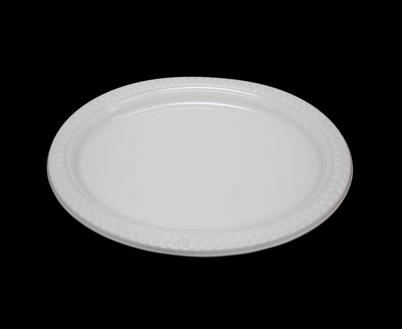 9" Disposable White Plastic Plate Pack of 50 MX8010 (Parcel Rate)