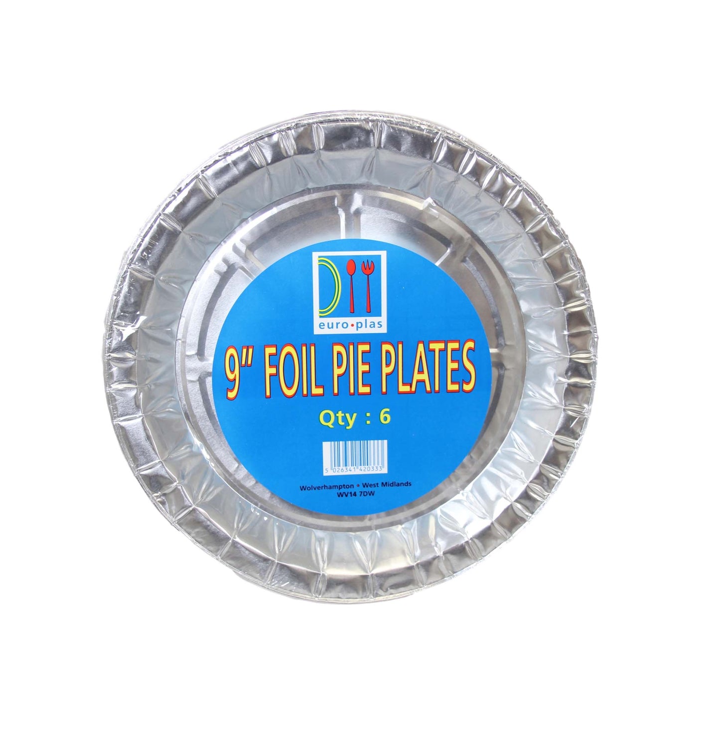 9'' Foil Pie Plates Birthday Christmas Party BBQ Food Serving Foil Plates 6 Pack 0333 (Parcel Rate)