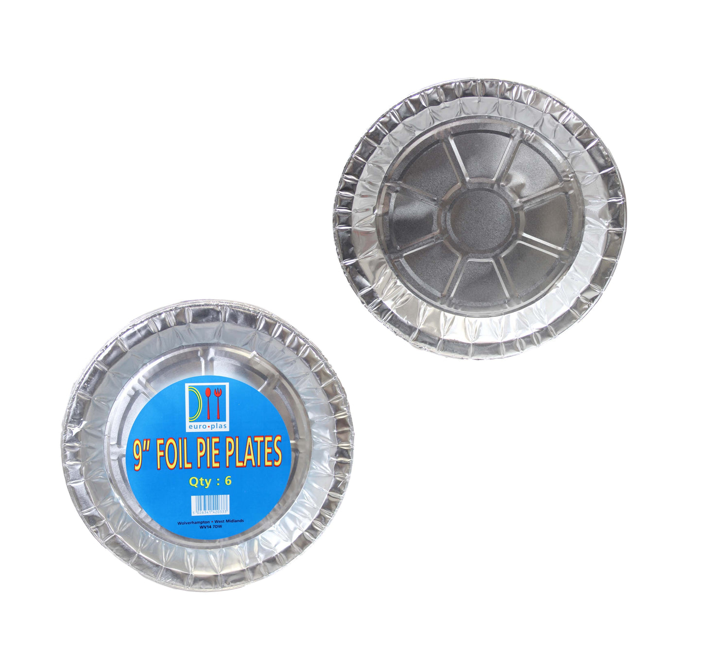 9'' Foil Pie Plates Birthday Christmas Party BBQ Food Serving Foil Plates 6 Pack 0333 (Parcel Rate)