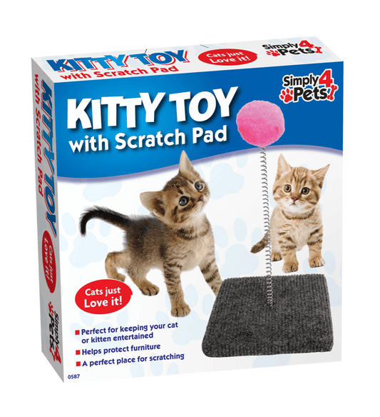 Pet Cat Toy Scratch Pad with Pompom Ball 0587 (Parcel Rate)