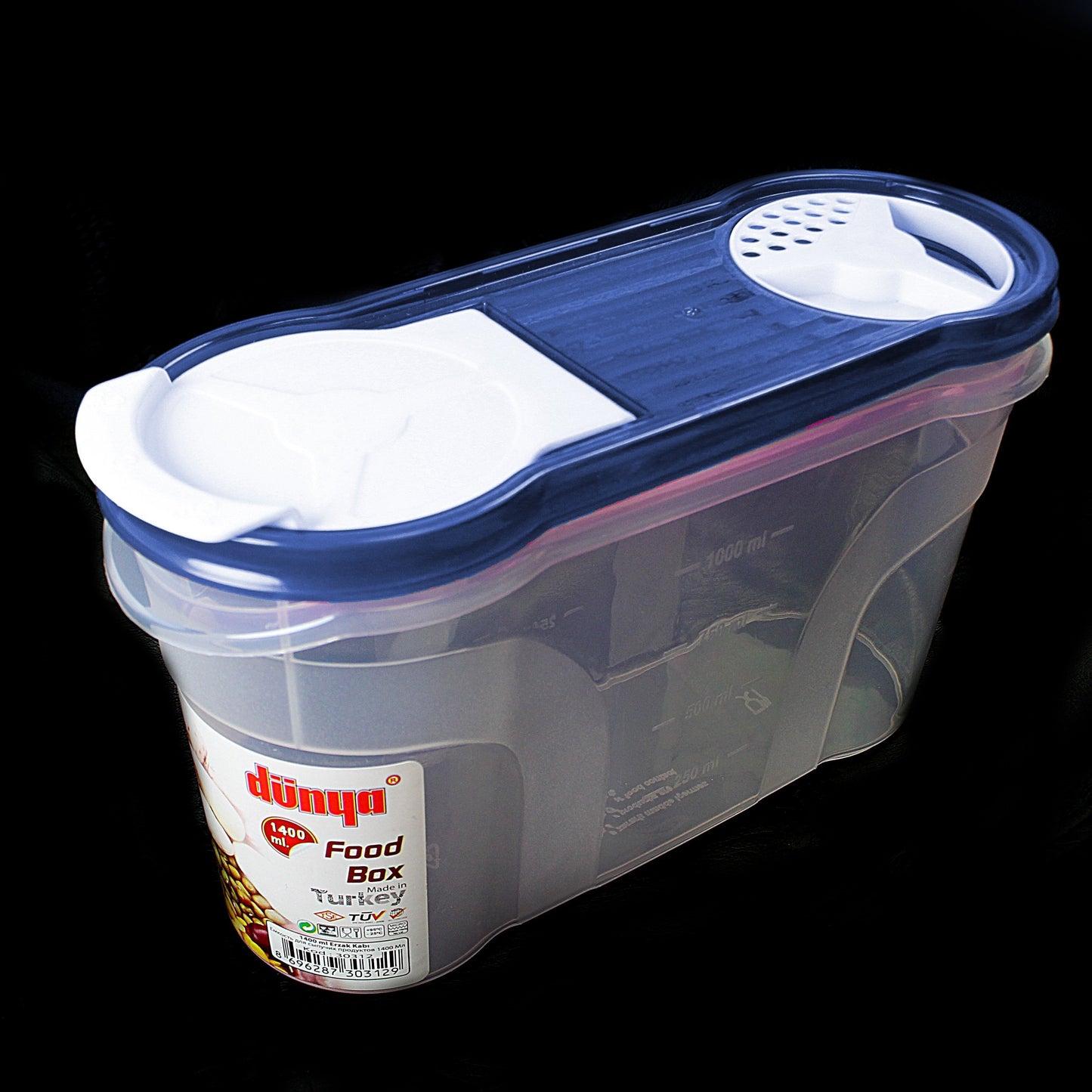 1400ml Cereal Storage Container Dry Food Container 4 Colour D30312 (Parcel Rate)