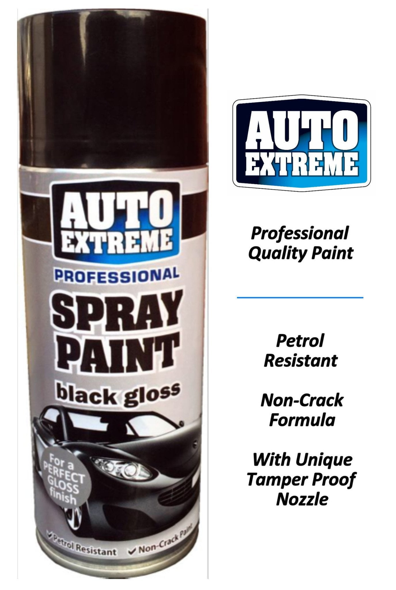 Auto Extreme Spray Paint Black Gloss 400ml  1921 (Parcel Rate)