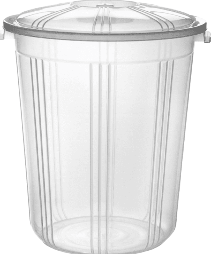 Clear Plastic Storage Bin Bucket with Lid 50 Litre AK556 / AK249 / RB59 (Big Parcel Rate)