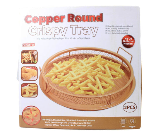 The Copper Round Crispy Tray For Your Crispy Food Perfect For Fries, Chicken And Onion Rings 32x5cm 470g 6621 (Parcel Rate)