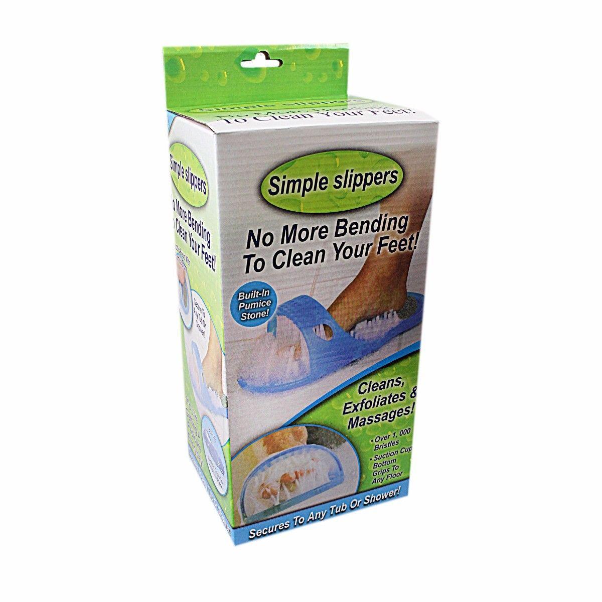 Simple Slippers No More Bending To Clean Your Feet Built In Pumice Stone Health 4510 (Parcel Rate)