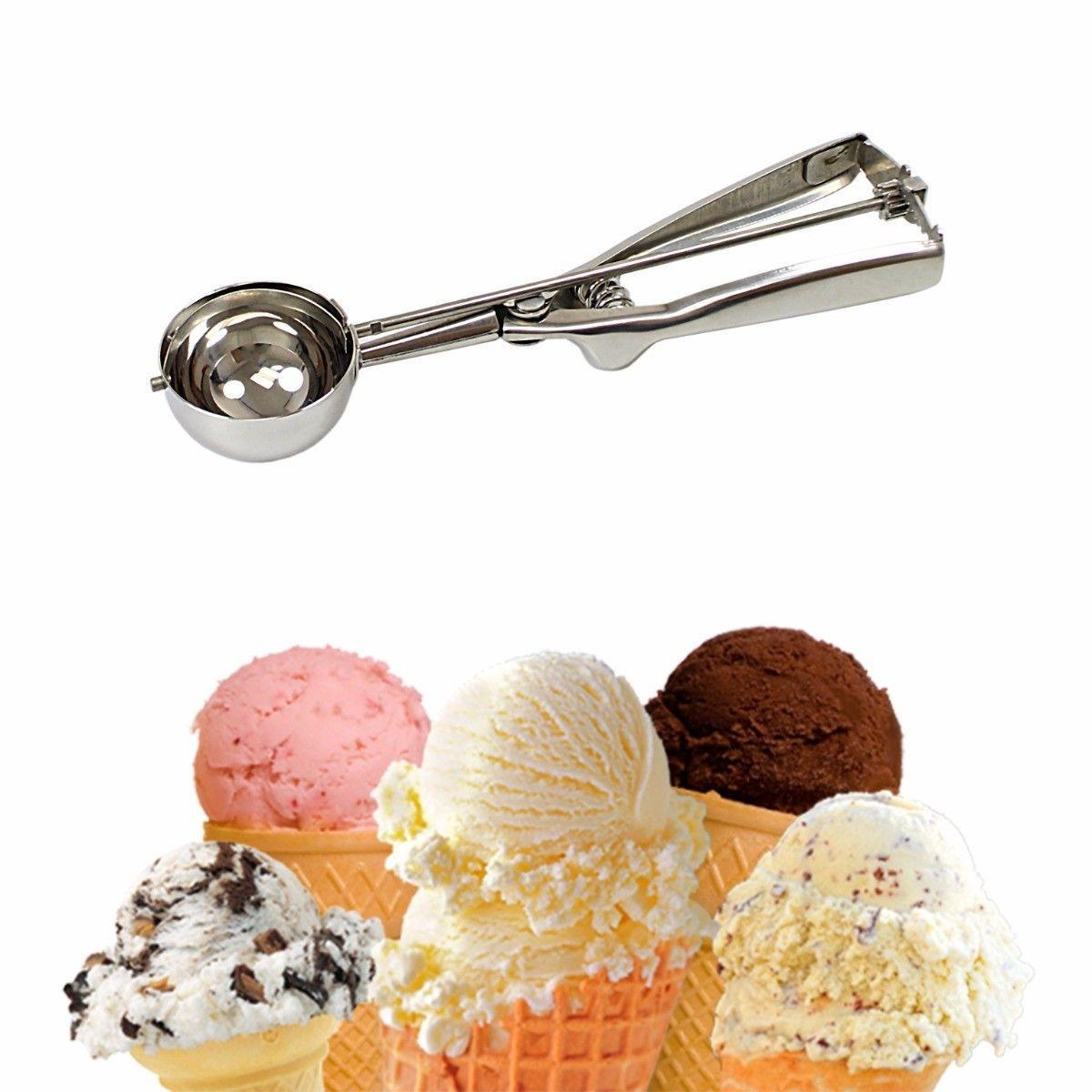 SQ Stainless Steel Easy Use & Grip Ice Cream Food Kitchen Ball Scoop 6cm 10042 (Parcel Rate)