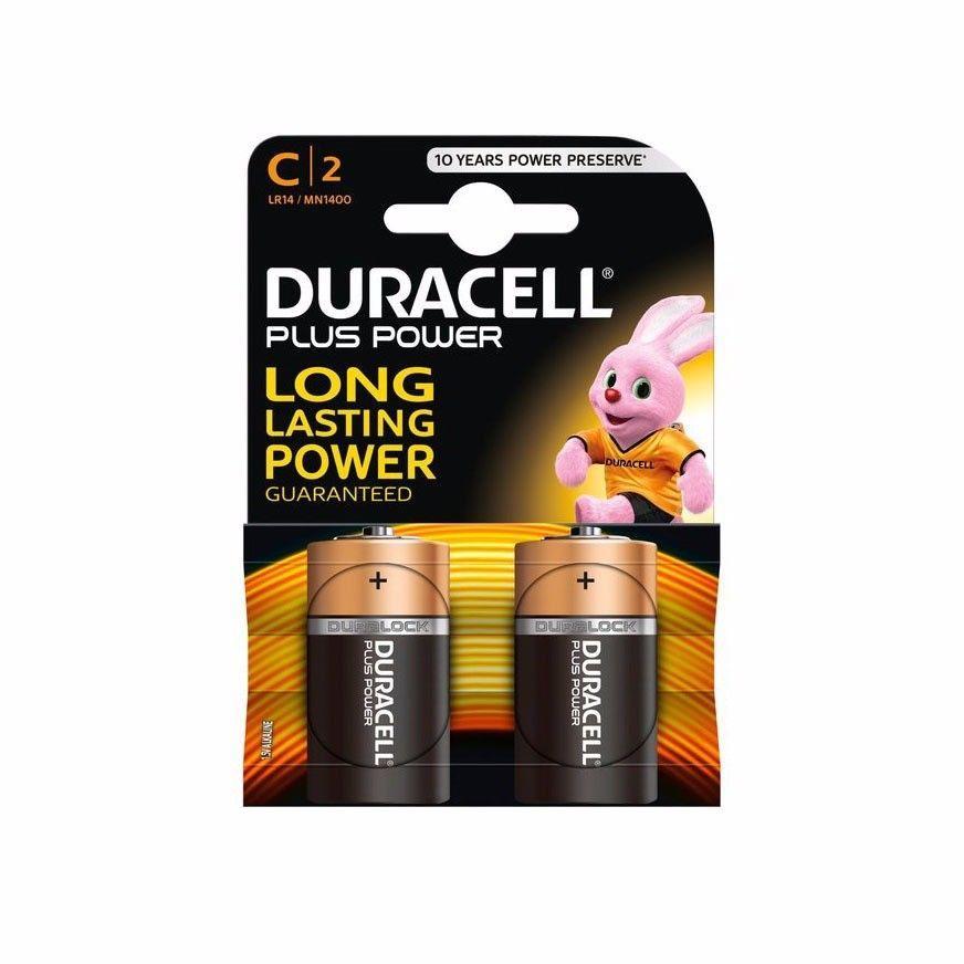 2 x Duracell C Batteries LR14 / MN1400 Plus Power Non Rechargeable 2469  A (Large Letter Rate)