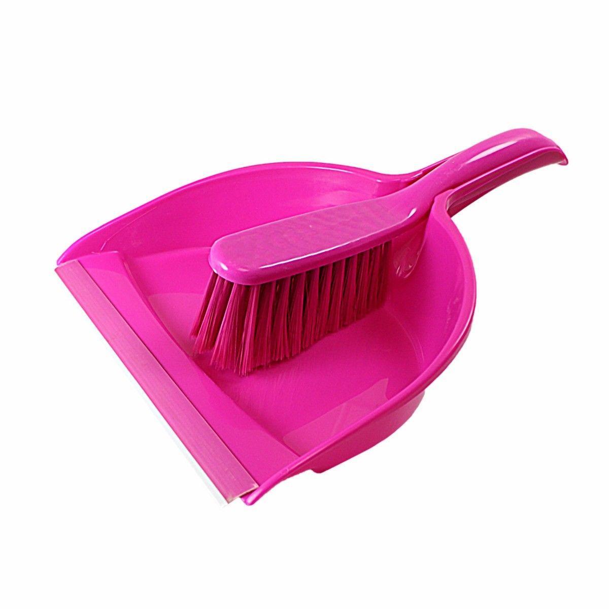 Plastic Dustpan and Brush Set Assorted Colours 0405 A (Parcel Rate)