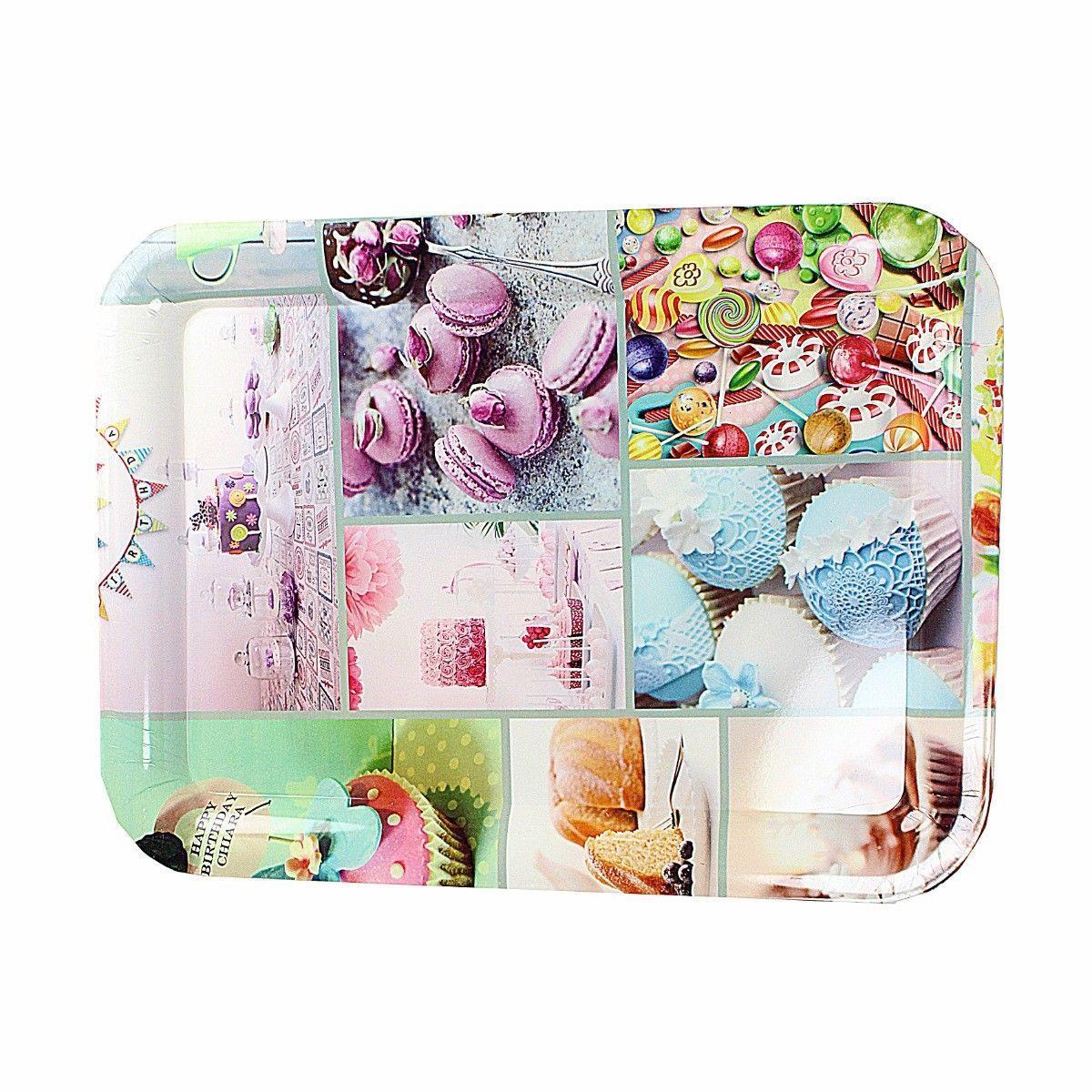 Plastic Serving Tray 30 x 22 cm Assorted Designs 4291 (Parcel Rate)