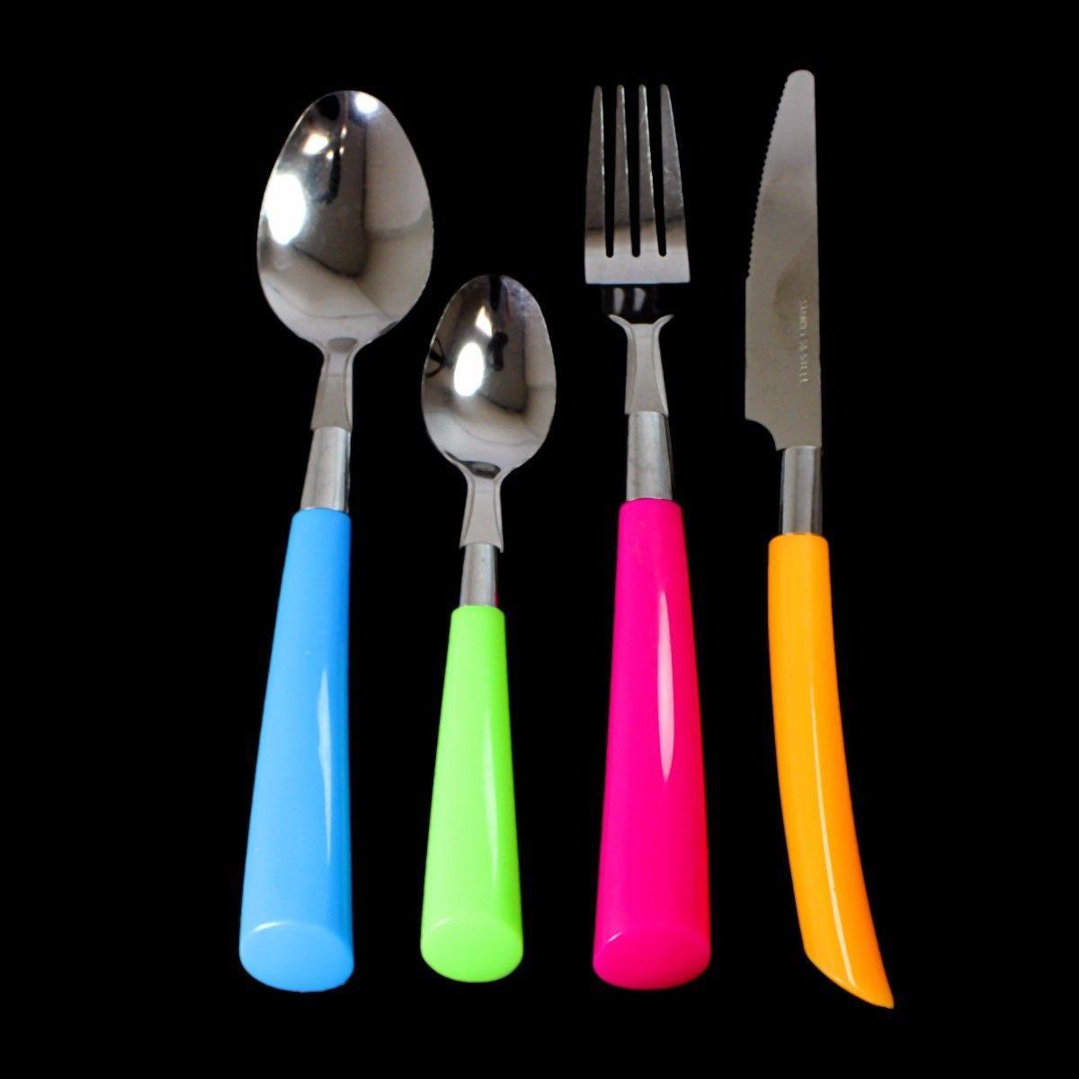 Set Of 24 Deep Coloured Stylish Stainless Steel Cutlery Dining Set 4185 (Parcel Rate)