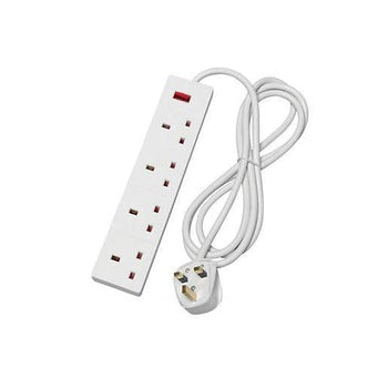 4 Way UK 3 Pin Plug Surge Protected Extension Lead 1 Metre 4WS1M20/ST-85A  A (Parcel Rate)